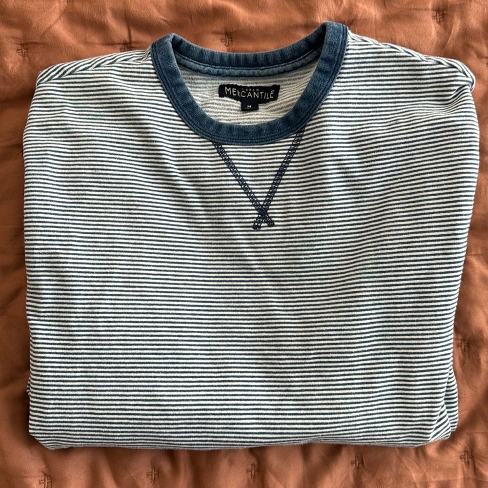 J Crew striped crewneck